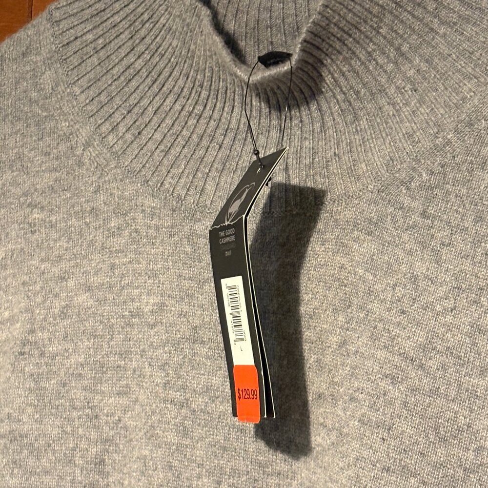 Banana Republic Cashmere Mock-neck woman Heather Grey Sz XL sweter